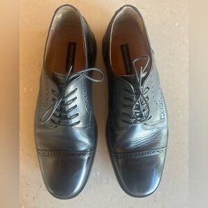 Bostonian Men's Black Leather Cap Toe Oxford Dress Shoes Size 10.5
